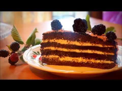 Blackberry Chocolate cake.Шоколадный торт с ежевикой.შოკოლადის ტორტი მაყვალით.